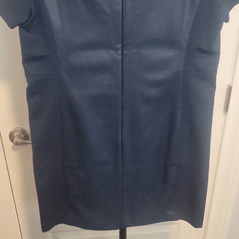 Ann Taylor Faux Leather Mixed Media Shift Dress - Picture 6 of 7
